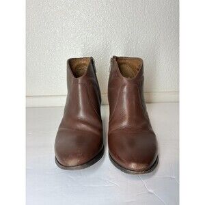 Frye Nora Booties Womens Size 9 Brown Leather Ankle Zip Block Heel Dressy Casual